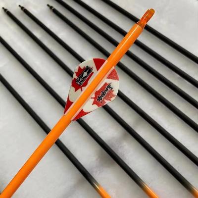 China The SHOOTING of 12 carbon colored mixed arrows with a travel of 500, and the tail can be replaced by the multicolored arrows for sale