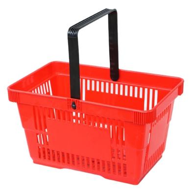 China 1) Supermarket 2)stores Factory Price Single Handle Multicolor Plastic Hand Supermarket Shopping Basket for sale