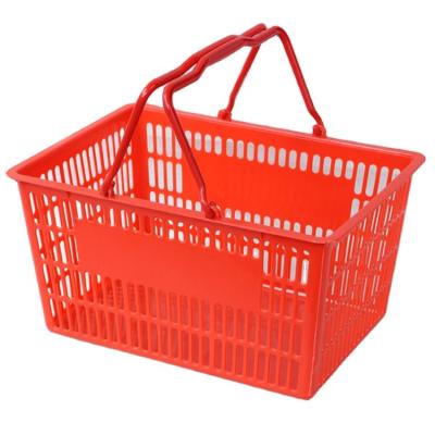 China 1) Supermarket 2)stores High Quality Colorful Plastic Supermarket Shopping Basket With Handles for sale