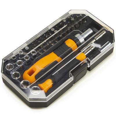 China Mini Precision Tool Set 35 Pcs Plastic Magnetic Ratchet Screwdriver Set for sale