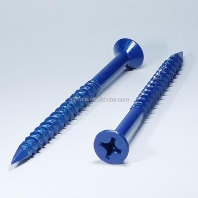 China C-1022 Flat Product Head Phillip Drive Hi-Lo Thread with 3 Thread Notch Nail Point Concrete Screw for sale