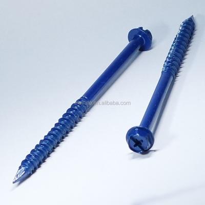 China C-1022 Hex Joint Phillips Steel Serrated Head / Slotted Drive Hi-Lo Thread With 3 Thread Notrch Nail Point Concrete Screw for sale