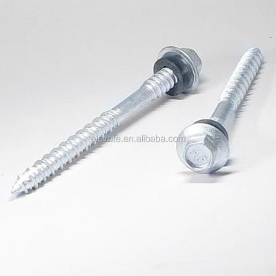 China Hex C-1022 Steel Serrated Cupped Washer Head 5/16 AF AB + Hi-Lo Type-17 Thread Point EPDM Washer Self Tapping Screw for sale