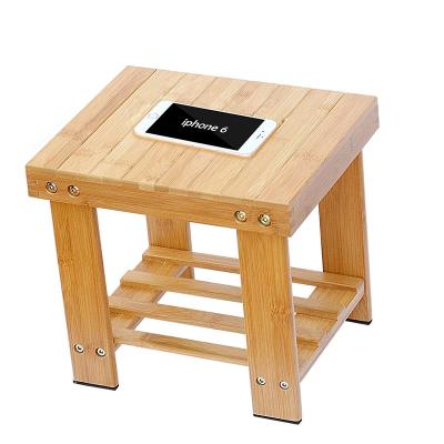 China Sustainable Multi-Functional Bamboo Spa Bench Foot Rest Kids Chair Wooden Step Stool With Storage Shelf for sale