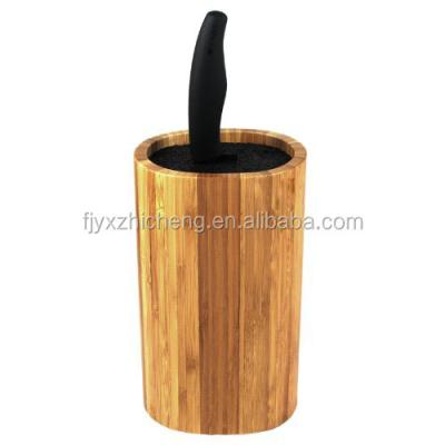 China Sustainable Kitchenware Products Bamboo Round Knife Block For Utility Knife for sale