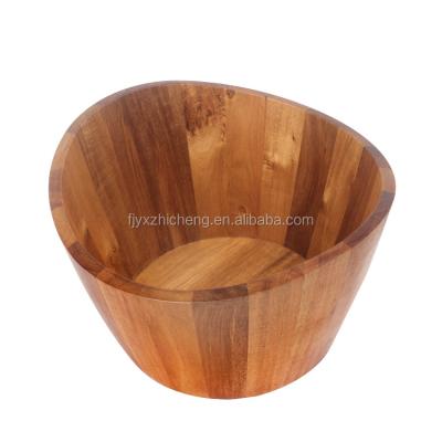 China Sustainable Extra Large Wooden Boat Shaped Salad Bowl Perfect For Serving Kitchenware Goods for sale