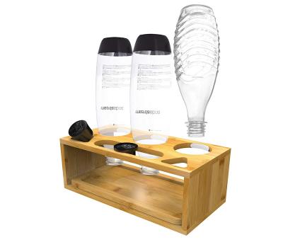 China Viable Wholesale Kitchen Bottle Rack Bamboo Bottle Drying Rack With Bamboo Drip Tray for sale