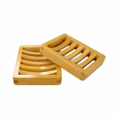 China Sustainable Natural Bamboo Bathroom Accessories Wooden Bathroom Shower Soap Dish For Sliding Bar for sale