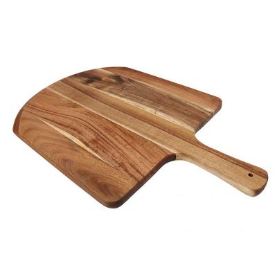 China Sustainable Custom Acacia Wood Pizza Peel Serving Board With Handle for sale