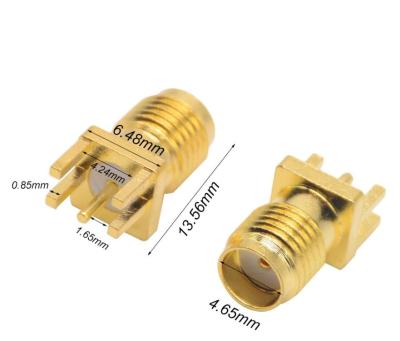 China Famale RF Connector SMA 1.6mm Gold Finish Straight Mount Logistics Solution Use for sale