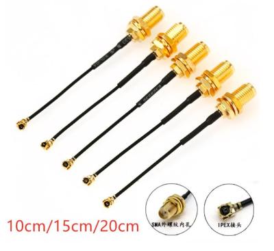 China 1.13mm Brass SMA RF Connector Cable Female IPEX RG178 Pigtail Cable for sale