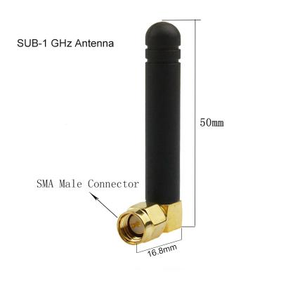 China SUB-1 GHz Wireless GSM Stubby Whip Antenna R/A SMA Plug 433MHz 868MHz 915MHz for sale