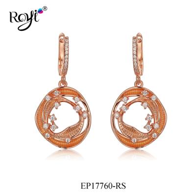 China New Royi FASHIONABLE Jewelry Design Gold Plated With Multi Color Stone Brass Stud Earrings For Women for sale