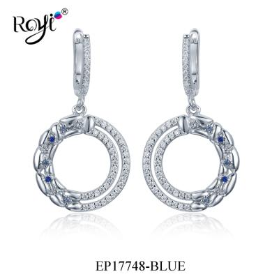 China Fashion Wholesale S925 Sterling Silver Woman Earrings Round Shape Dangle Earrings for sale