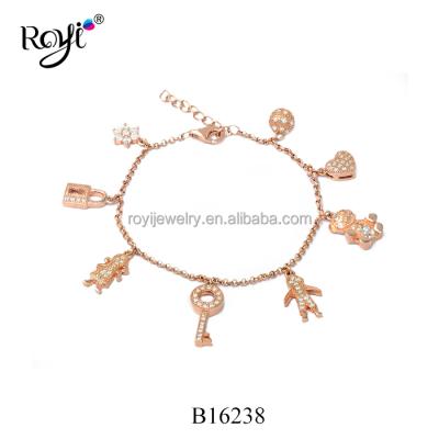 China Silver Royi Designs Gifts Jewelry For Women 925 Sterling Silver Charms Hanging Stone Bracelets for sale