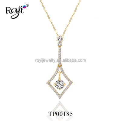 China Trendy Royi Jewelry Designs Fashion Jewelry 925 Sterling Silver CZ Square Drop Pendant Wholesale for sale