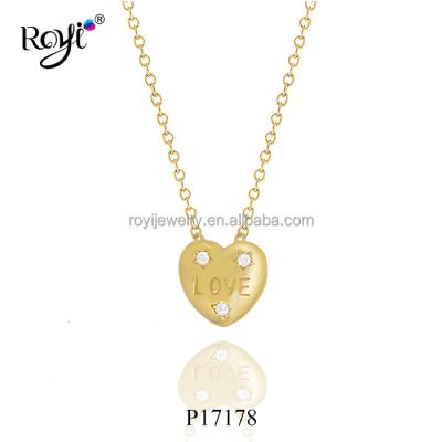 China Royi Jewelry New Design Love Heart Shape Jewelry 925 Sterling Silver CZ Charms Pendant for sale