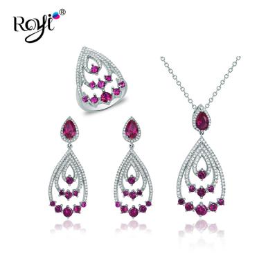 China Fashionable Silver Hot Sale Beautiful 925 Sterling Silver Bridal Peacock Designs Stone Jewelry Set for sale