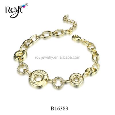 China FASHIONABLE Royi Jewelry Gold Plated 925 Sterling Silver New Designs Women Zircon Bracelet for sale