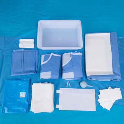 China Surgical Nonwoven Fabric C-Section Pack Cesarean Pack Drape Disposable 35gSMS or 45gSMS CE Approved Single Operation for sale