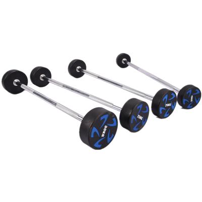 China Straight Universal Weightlifting Or Loop Grip PU Weightlifting Barbell Set for sale