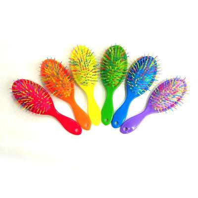 China Women Comfortable Rainbow Air Cushion Massage Comb Colorful Scalp Hair Brush for sale