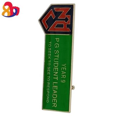 China Private Custom China Iron Student Leader Epoxy Rectangle Button Metal Name Lapel Pin for sale