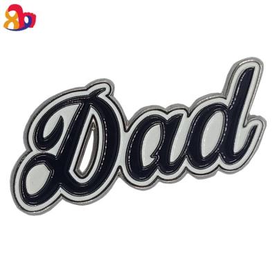 China China promotion dad naming character numeric display name metal pin badge wholesale custom zinc alloy for sale