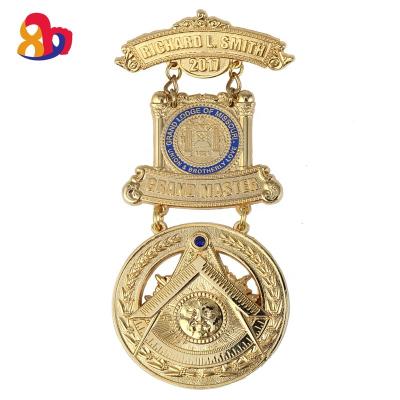 China high quality custom military zinc alloy 3D name tag pin badge for sale