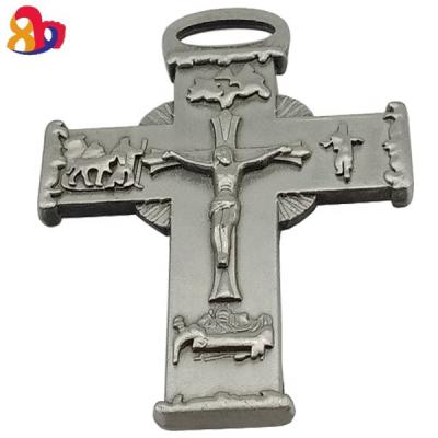 China Beautiful Zinc Alloy Antique Silver China Man Christ Jesus Cross Pendants Designer Charms for sale