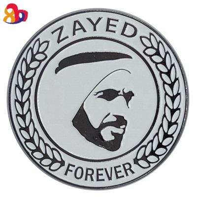 China Custom China Factory Price Xinyihong ZAYED Souvenir UAE Stainless Steel Enamel Name Magnet Badge Forever for sale