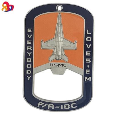 China Stocked Promotion Beer Stainless Steel Plane 3D Aircraft Key Chain Wholesale Customized Bottle Opener for sale