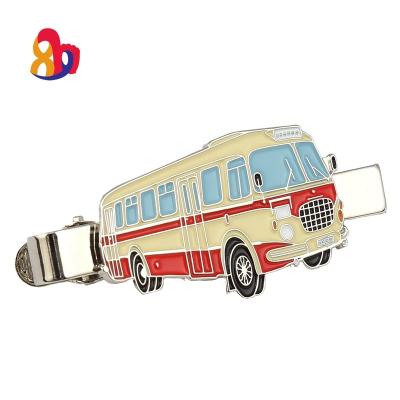 China Custom Souve nior link clip makers made metal bow stainless steel opal men bus link clip with gift box packing for sale