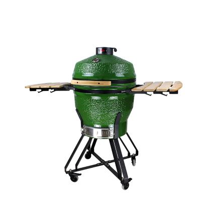 China Mini Clay Rotisserie Cyprus Garden Lotus Hibachi BBQ Cast Iron Kamado Grill on Cart Adjustable Portable Auplex Kimstone Oven Machine Cart Height 22inch for sale