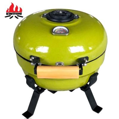 China Home&garden Mini Kamado 12inch Height Portable Adjustable Easy Grip Grill Easy Camping BBQ Porcelain Enamel Steel Cast 3-5 People for sale