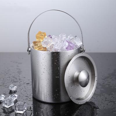 China Viable Stainless Steel Round Bucket Tall Round Ice Bucket Ice Bucket for sale