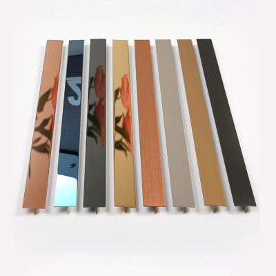 China Modern Decorative Muti-color Metal Trim T Profile For Wall Or Floor Trimmings Stainless Steel T Shape for sale