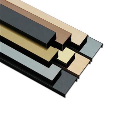 China Modern Custom Colored Outdoor T Shape Tile Trim Balcony Edge Line Stainless Steel for sale