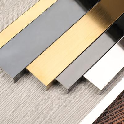 China Modern U-Shape Floor Transition Metal Tile Junction Panel Stainless Steel Ceramic Tile Trim Edge for sale