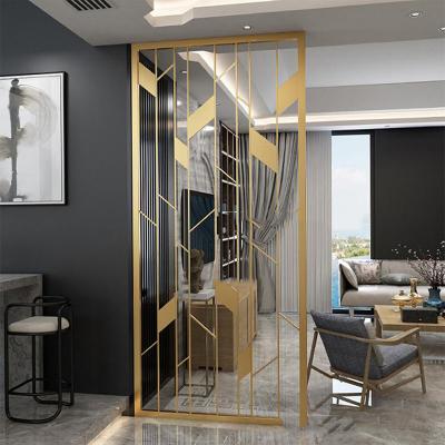 China 2022 Europe metal stainless steel screen living room restaurant gold metal partition wall for sale