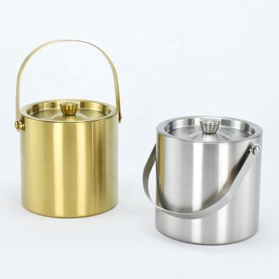 China Sustainable Style Stainless Steel Luxury Ice Bucket For Bar And Restaurant for sale