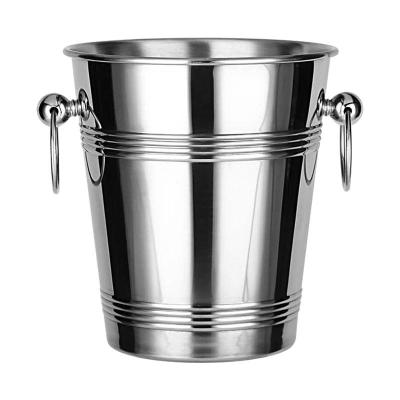 China Viable Mini Sliver Stainless Steel Wine Ice Bucket With Steel Handle for sale