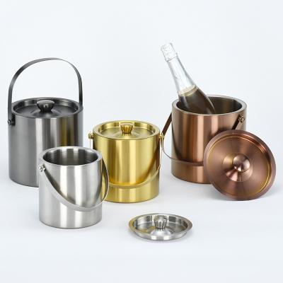 China Viable High Quality 3L Silver Metal Champagne Ice Bucket Stainless Restaurants for sale