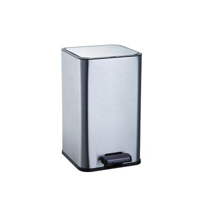 China 201/304/316L/430/420/410 10L Stainless Steel Foot Operated Waste Bins For Hotel Bathroom Pedal Trash Can for sale