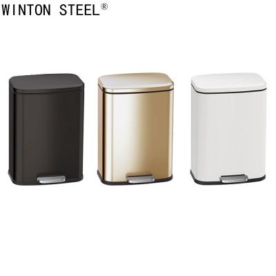 China 201/304/316L/430/420/410 50L Stainless Steel Metal Step-on Trash Can For Home And Kitchen for sale