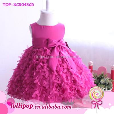 China Hot Sale Breathable Child Dress Hot Pink Baby Dress Valentine's Day Kids Girl Dress Breathable for sale