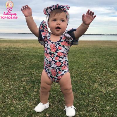 China Wholesale Baby Float Boutique Baby Float Romper Floral Printed Toddler Girls Float Cotton Onesie Float Sleeve for sale