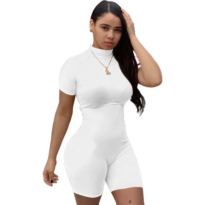 China New Summer Women Fitness Outfits Rompers High Lady Sporty Casual Short Sleeve Breathable Skinny Overall for sale