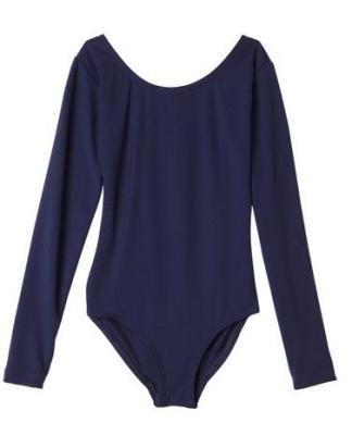 China Long Sleeve Breathable Leotard Fashion Breathable Fancy Long Sleeve Fancy Navyl Kids Blue Kids Girls Love Long Sleeve Gym Leotard Tights For Stage Made In porcelain for sale