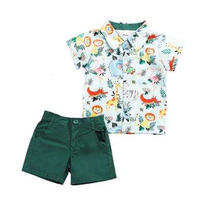 China Wholesale Breathable Baby Boy Breathable Newborn Outfit Set Formal Gentleman Suit Summer Baby Clothes Shirts+Shorts for sale